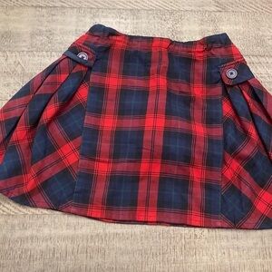LANDS’END Plaid Flannel Print Skirt Uniform With Shorts